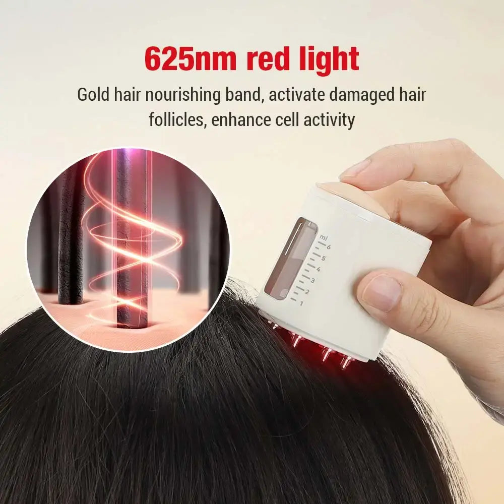 Electric Red LED Head Massager Hair Growth Oil Serum Applicator
