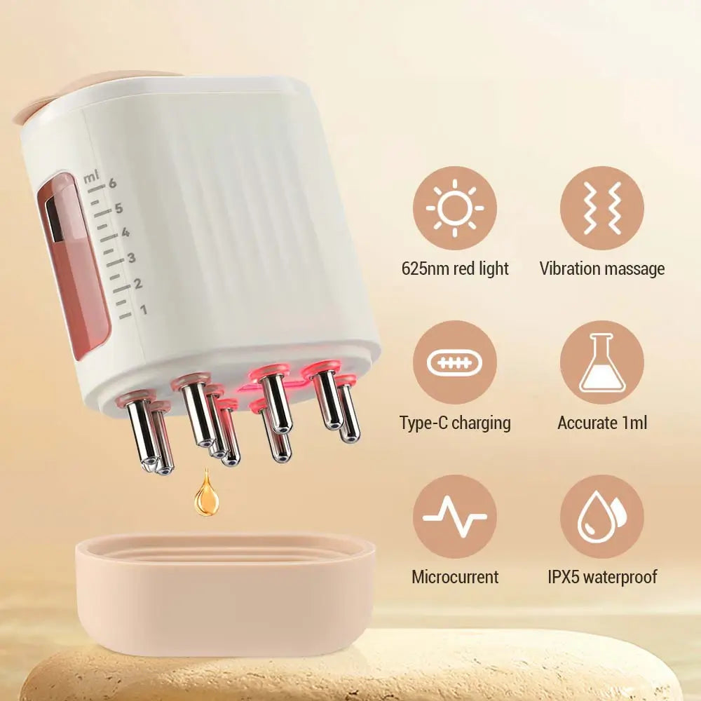 Electric Red LED Head Massager Hair Growth Oil Serum Applicator