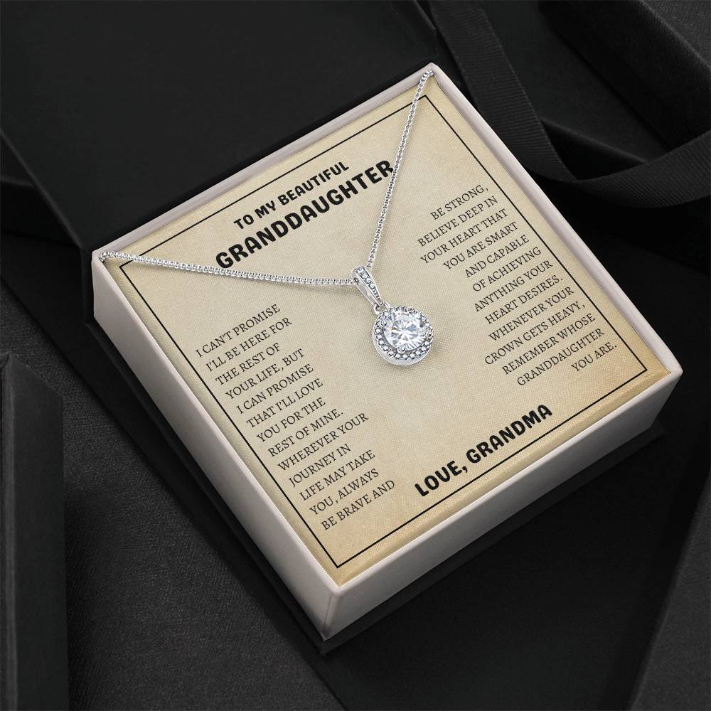 To My Beautiful Granddaughter | Always Be Brave And Be Strong | Eternal Hope Necklace