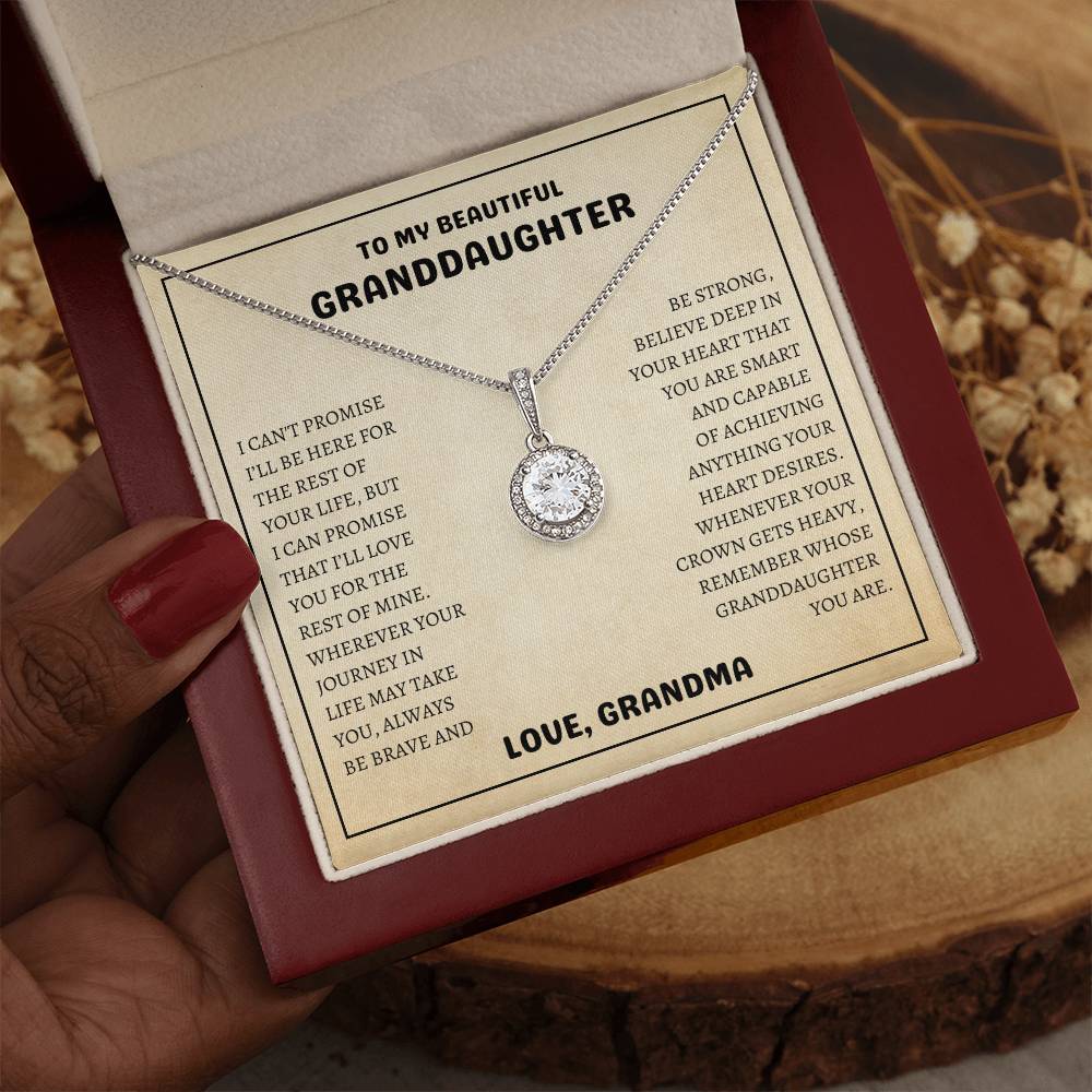 To My Beautiful Granddaughter | Always Be Brave And Be Strong | Eternal Hope Necklace
