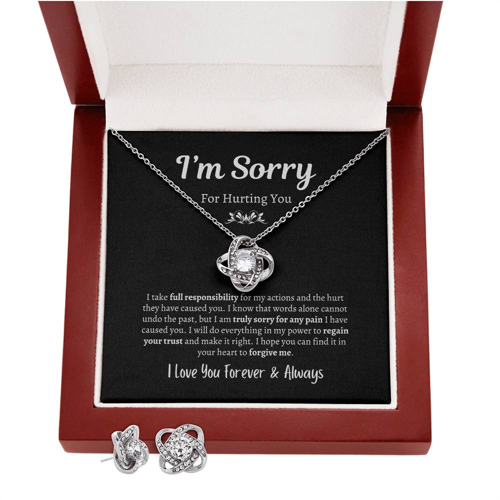I'm Sorry For Hurting You | Love Knot Necklace & Earring Set