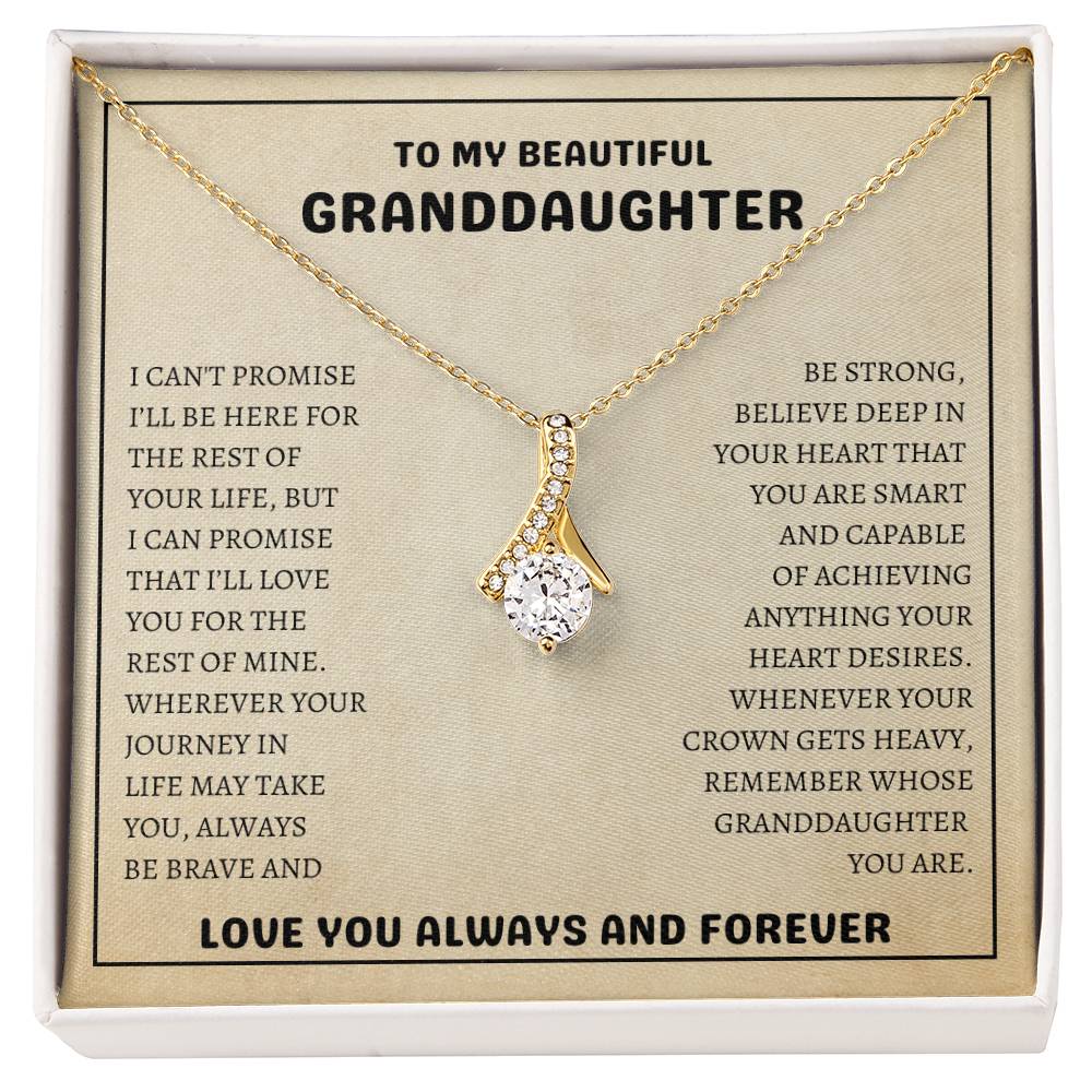 To My Beautiful Granddaughter | Always Be Brave And Be Strong | Alluring Beauty Necklace