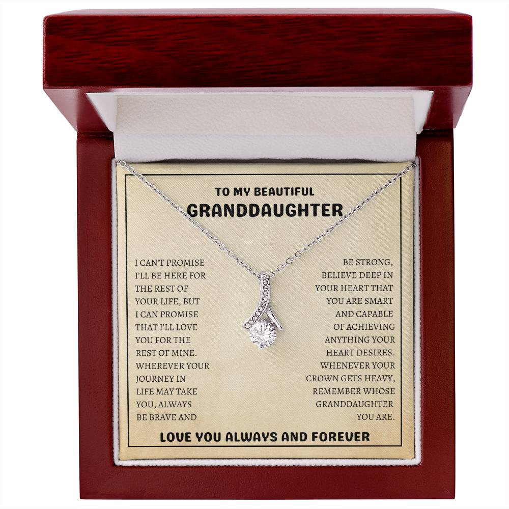 To My Beautiful Granddaughter | Always Be Brave And Be Strong | Alluring Beauty Necklace