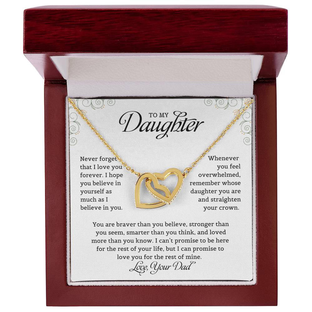 To My Daughter | Never Forget That I Love You - Interlocking Hearts necklace