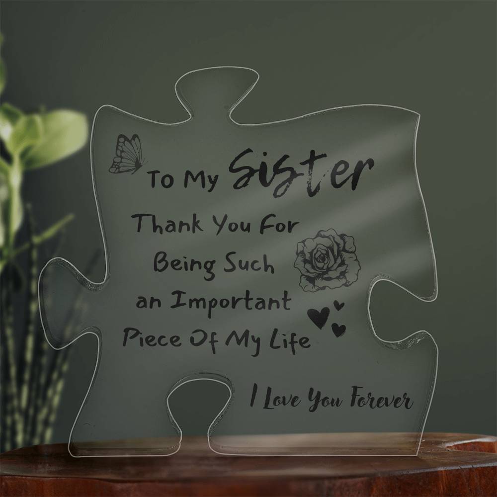 Printed Puzzle Gift For Sister | Acrylic Puzzle Piece