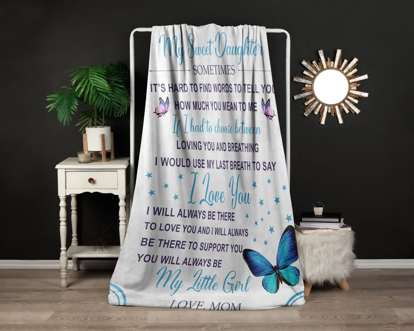 To My Sweet Daughter | Velveteen Plush Blanket
