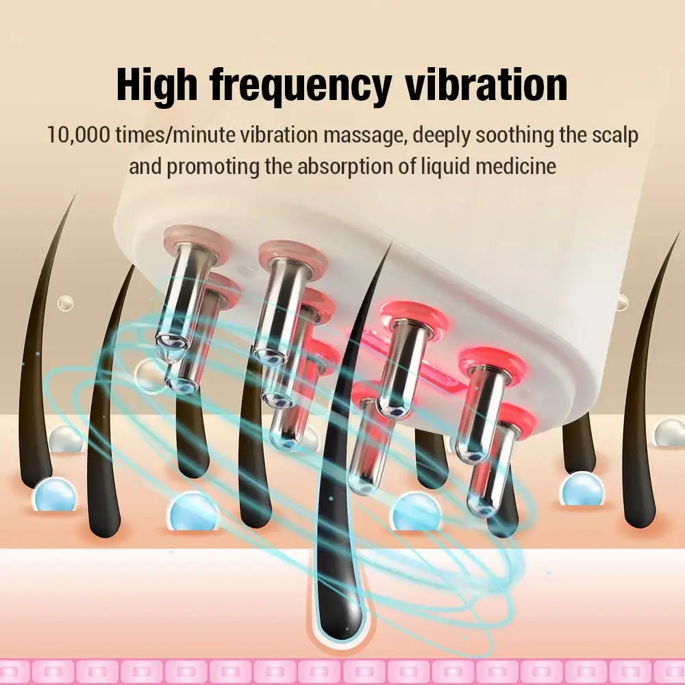 Electric Red LED Head Massager Hair Growth Oil Serum Applicator