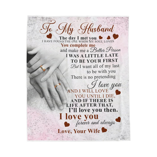 To My Husband | Velveteen Plush Blanket