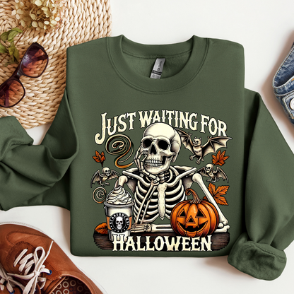 Gildan Unisex Heavy Blend Crewneck Sweatshirt | Just Waiting For Halloween