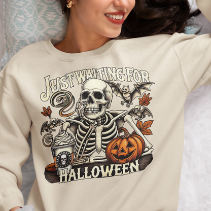 Gildan Unisex Heavy Blend Crewneck Sweatshirt | Just Waiting For Halloween