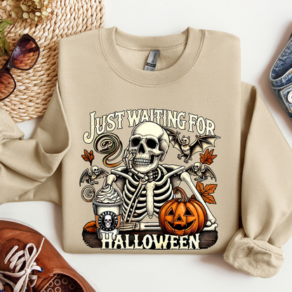 Gildan Unisex Heavy Blend Crewneck Sweatshirt | Just Waiting For Halloween