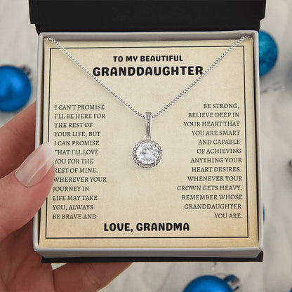 To My Beautiful Granddaughter | Always Be Brave And Be Strong | Eternal Hope Necklace