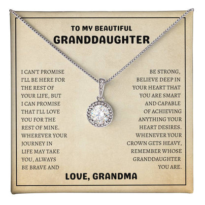 To My Beautiful Granddaughter | Always Be Brave And Be Strong | Eternal Hope Necklace