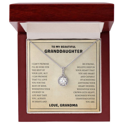 To My Beautiful Granddaughter | Always Be Brave And Be Strong | Eternal Hope Necklace