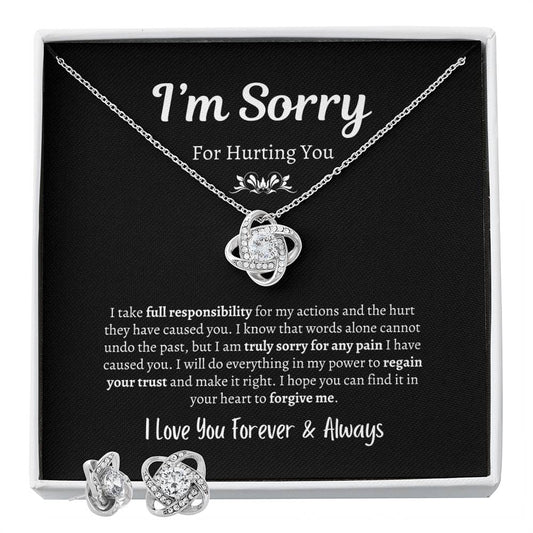 I'm Sorry For Hurting You | Love Knot Necklace & Earring Set