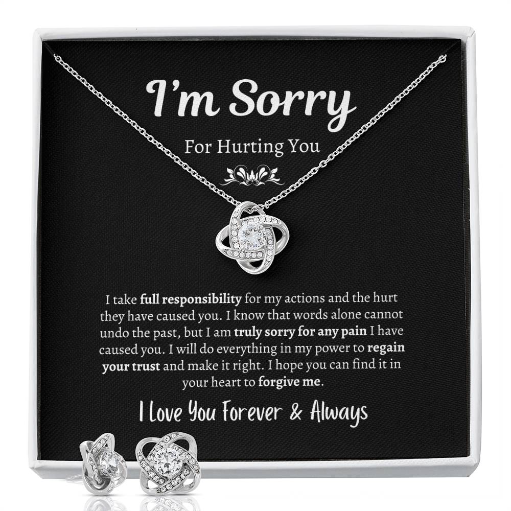 I'm Sorry For Hurting You | Love Knot Necklace & Earring Set