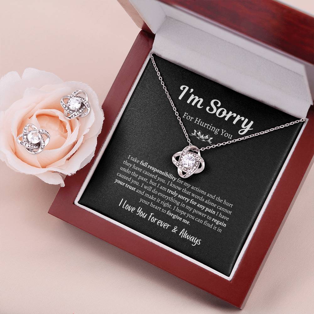 I'm Sorry For Hurting You | Love Knot Necklace & Earring Set