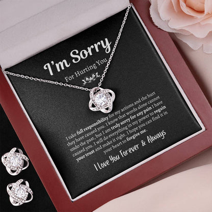 I'm Sorry For Hurting You | Love Knot Necklace & Earring Set