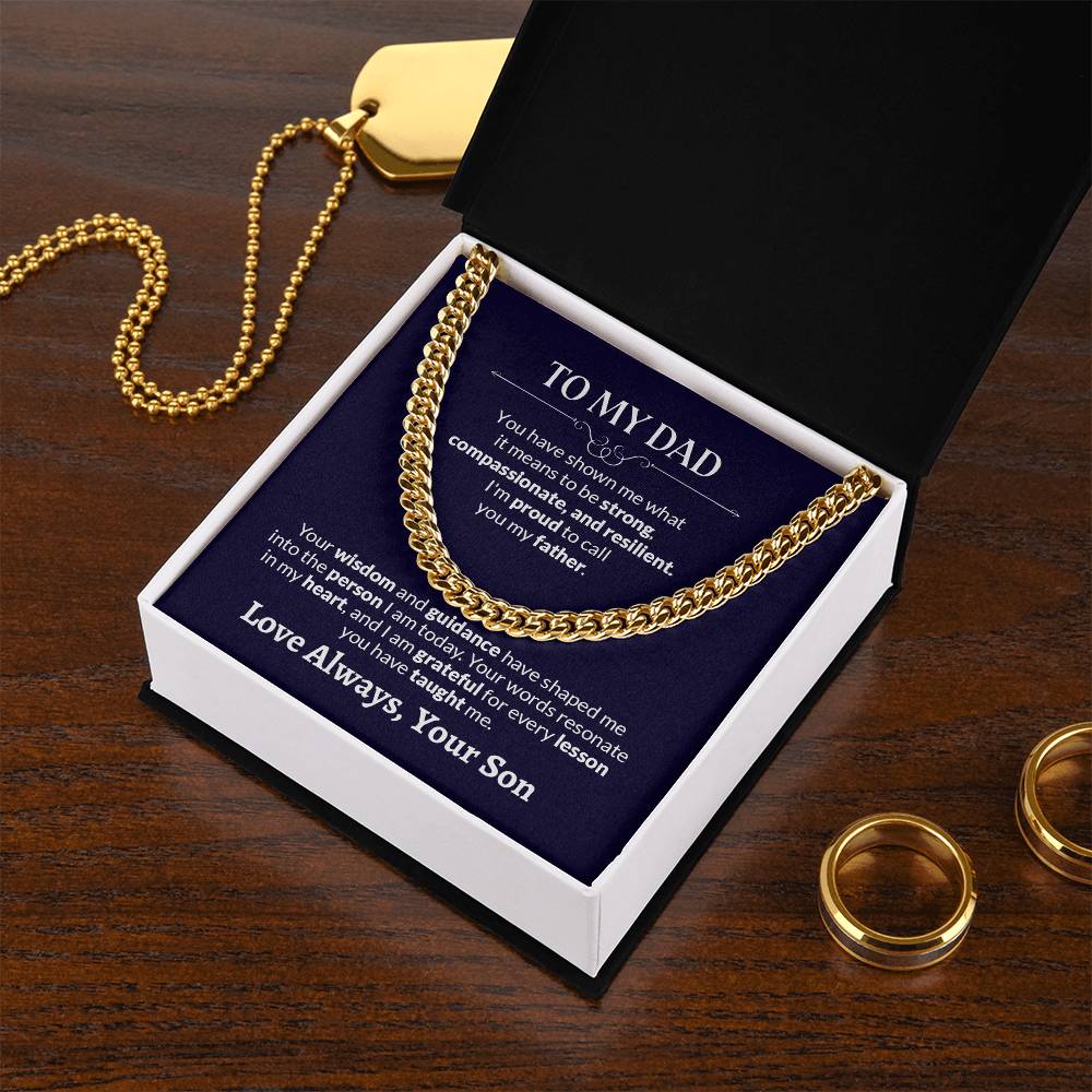 To My Dad | I'm Proud To Call You  My Father - Cuban Link Chain