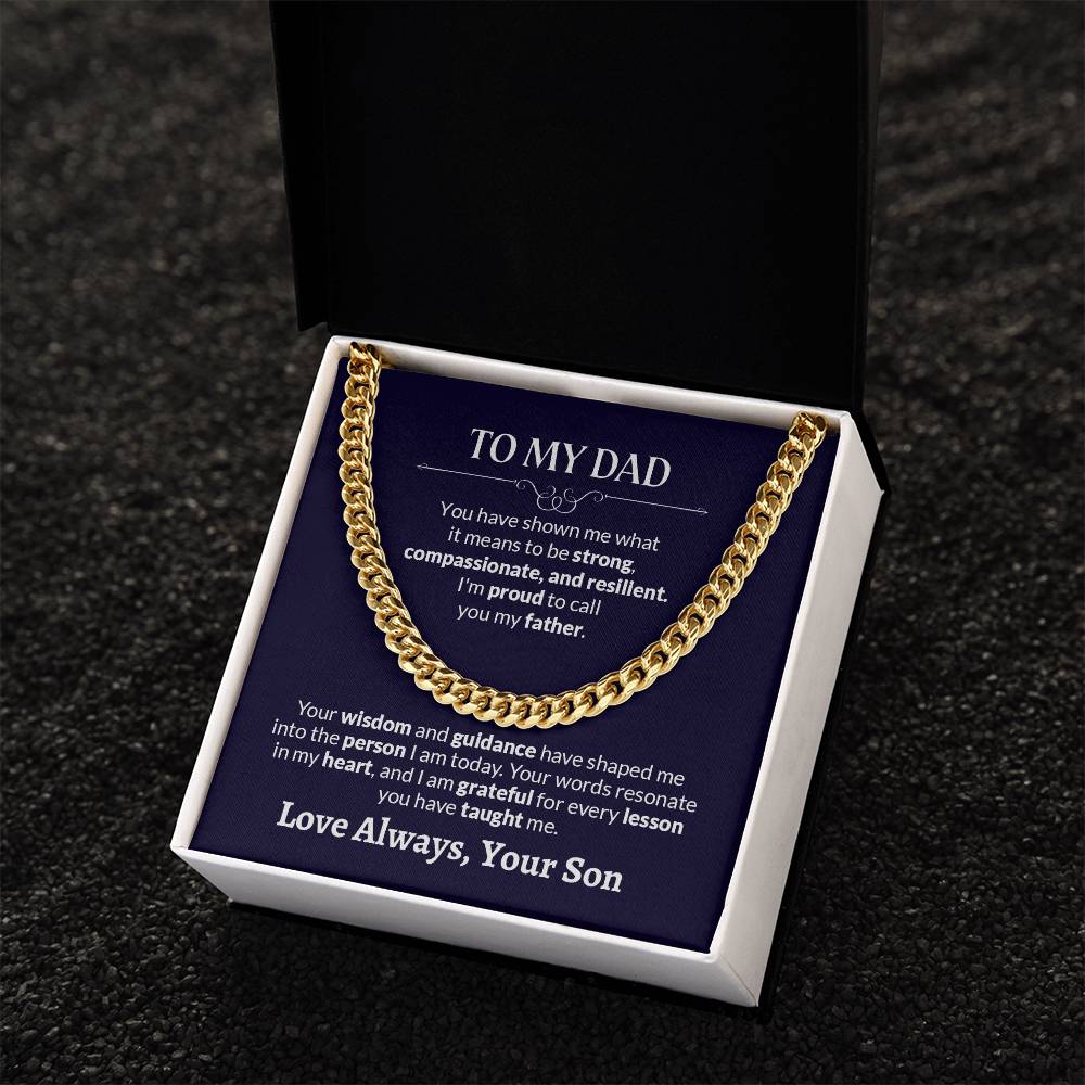 To My Dad | I'm Proud To Call You  My Father - Cuban Link Chain
