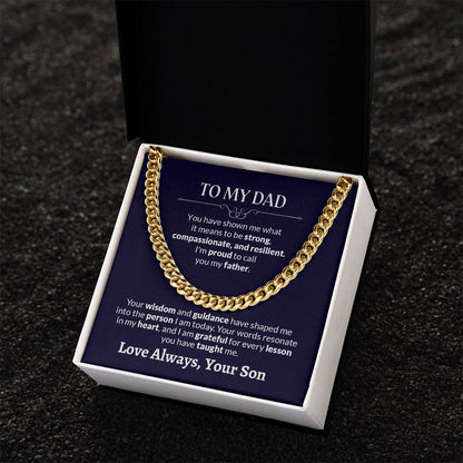To My Dad | I'm Proud To Call You  My Father - Cuban Link Chain