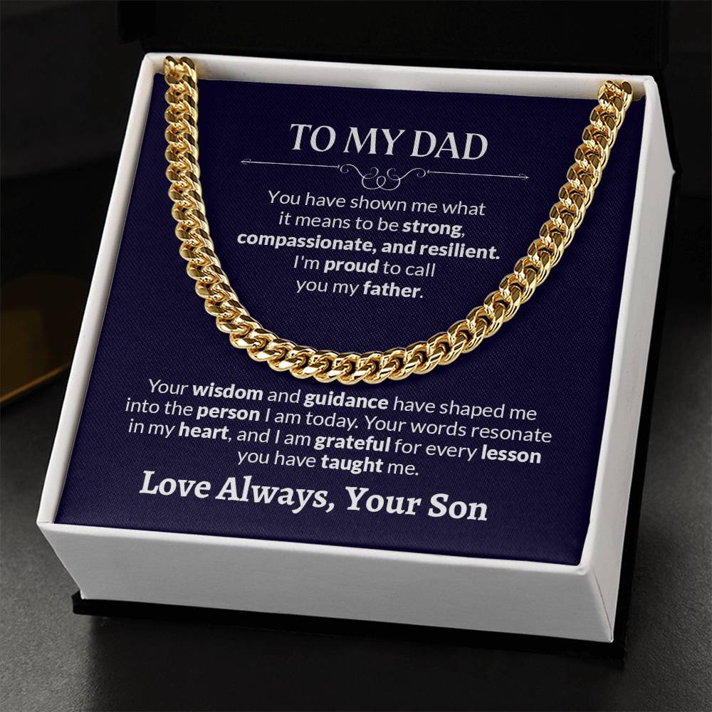 To My Dad | I'm Proud To Call You  My Father - Cuban Link Chain