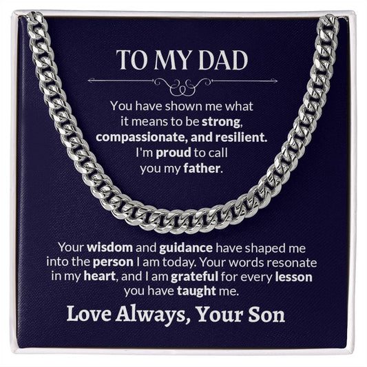 To My Dad | I'm Proud To Call You  My Father - Cuban Link Chain