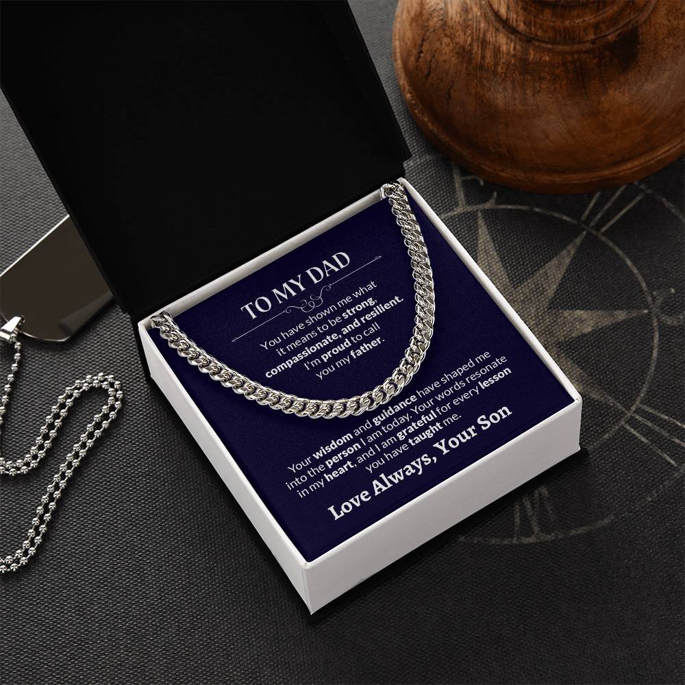 To My Dad | I'm Proud To Call You  My Father - Cuban Link Chain