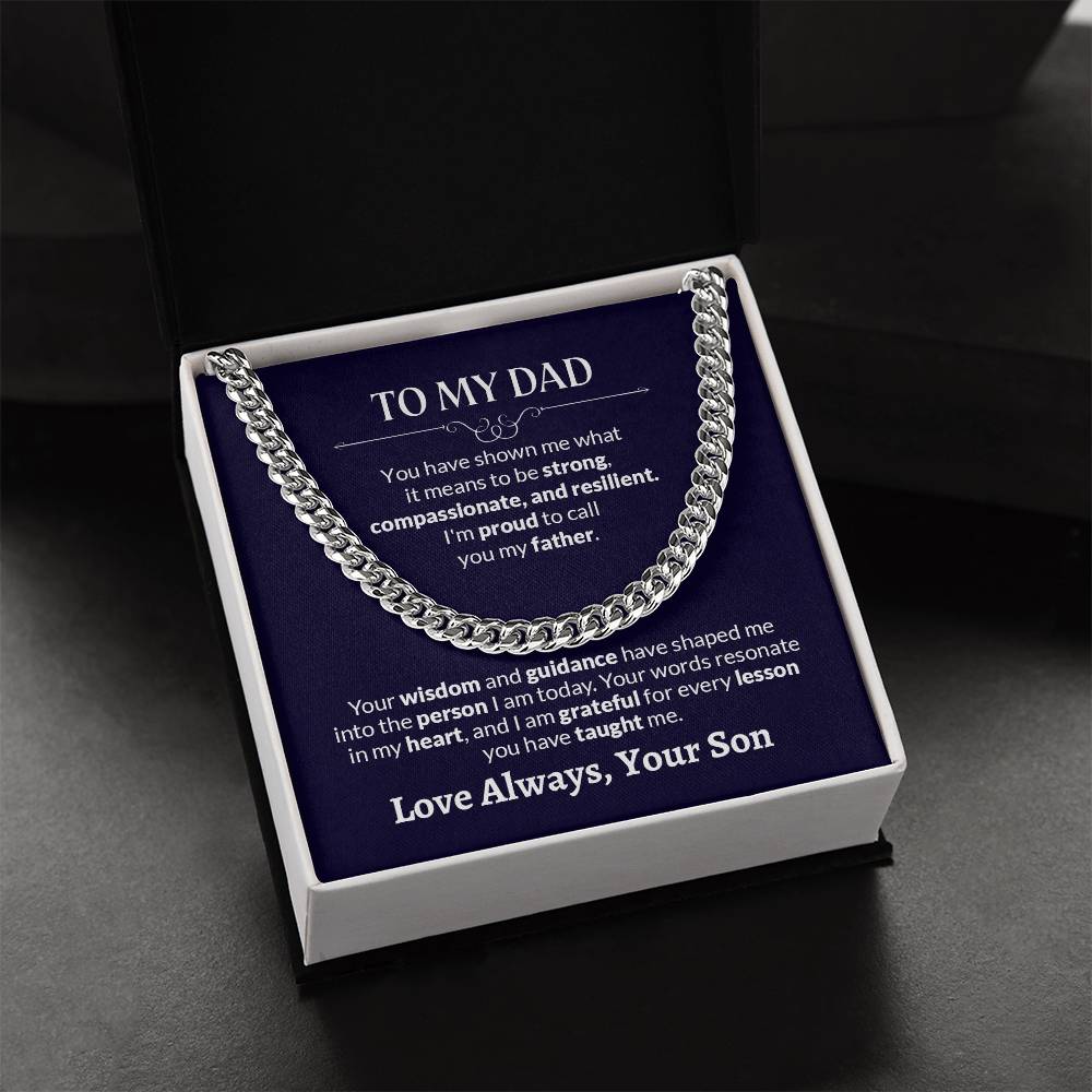 To My Dad | I'm Proud To Call You  My Father - Cuban Link Chain