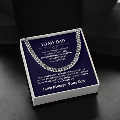 To My Dad | I'm Proud To Call You  My Father - Cuban Link Chain