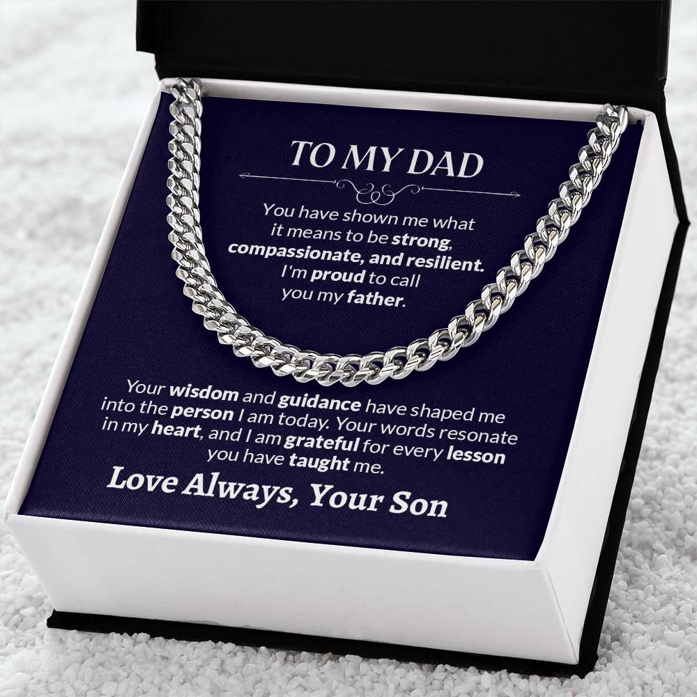 To My Dad | I'm Proud To Call You  My Father - Cuban Link Chain