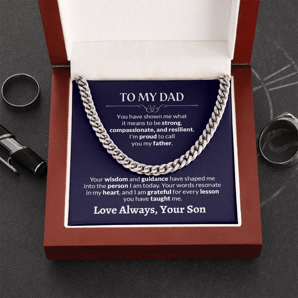 To My Dad | I'm Proud To Call You  My Father - Cuban Link Chain