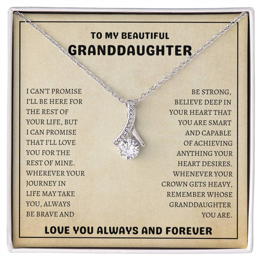 To My Beautiful Granddaughter | Always Be Brave And Be Strong | Alluring Beauty Necklace