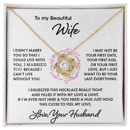 To My Beautiful Wife | Love Knot Necklace