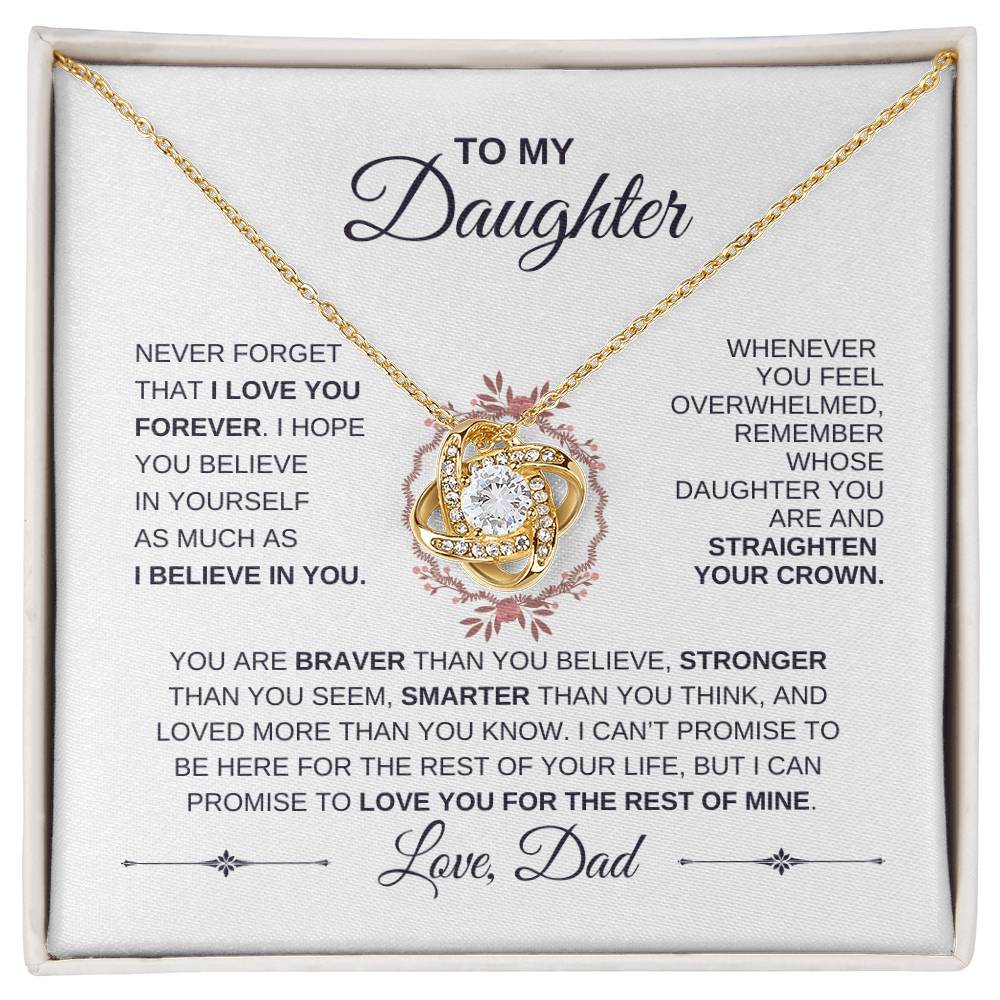 To My Daughter | From Dad | Love Knot Necklace