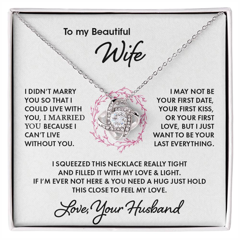 To My Beautiful Wife | Love Knot Necklace