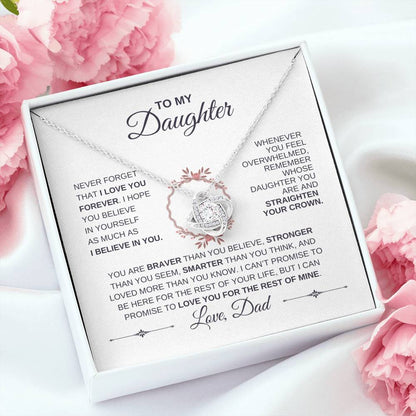 To My Daughter | From Dad | Love Knot Necklace