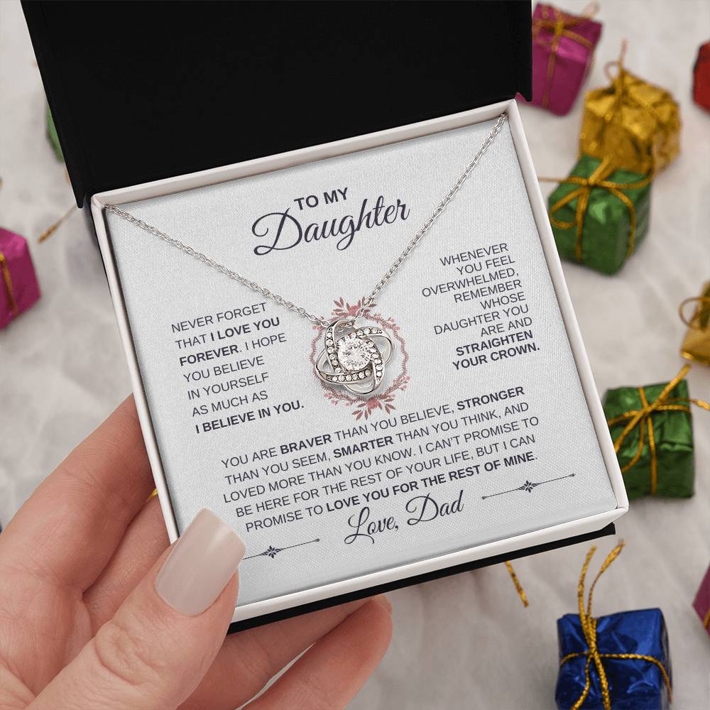 To My Daughter | From Dad | Love Knot Necklace