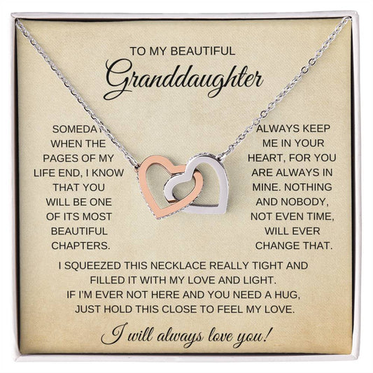 To My Granddaughter | Interlocking Heart Necklace