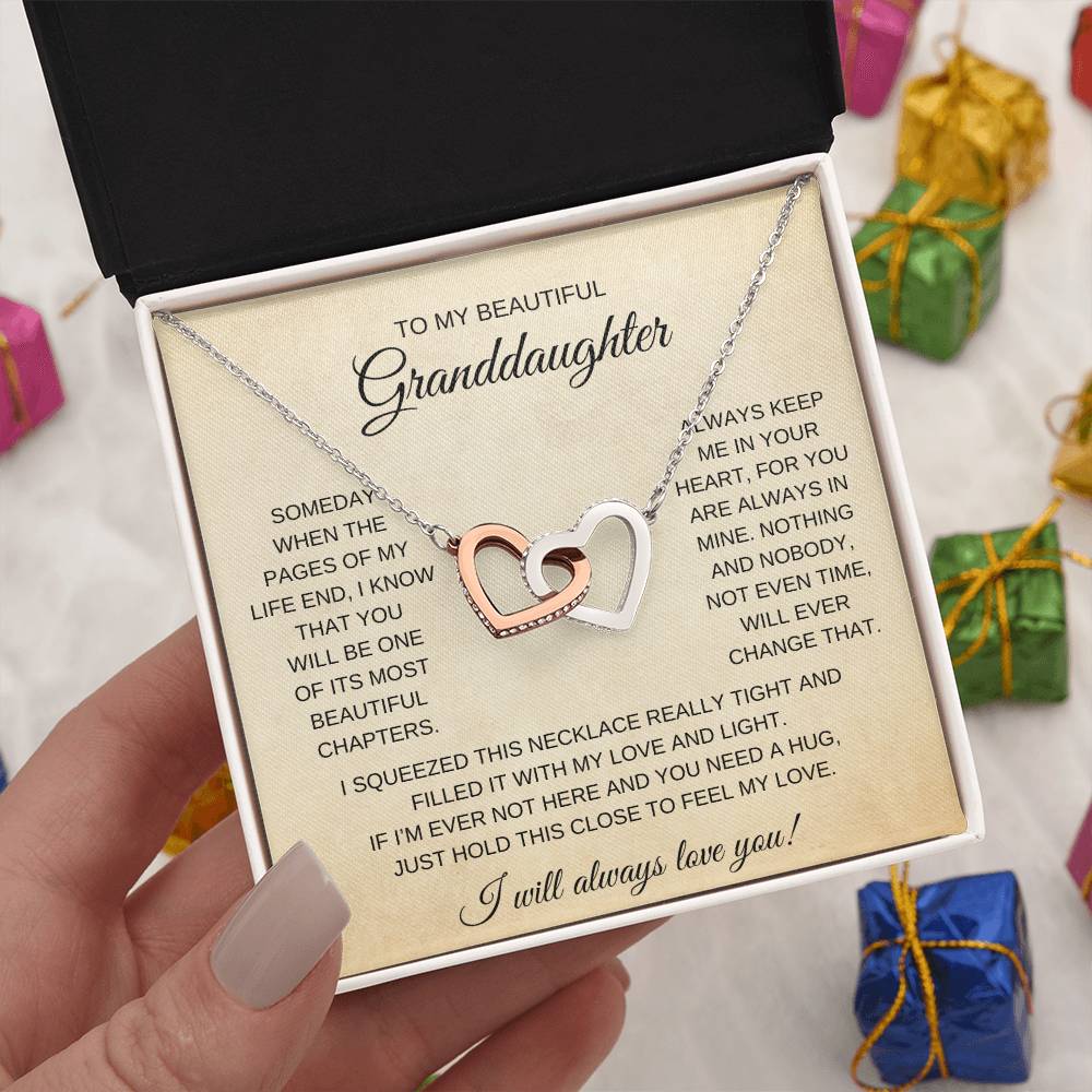 To My Granddaughter | Interlocking Heart Necklace