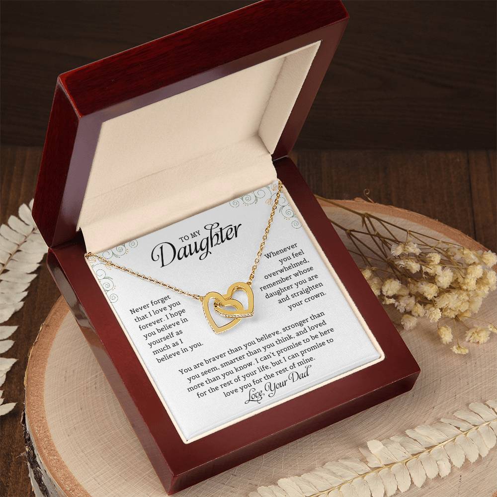 To My Daughter | Never Forget That I Love You - Interlocking Hearts necklace