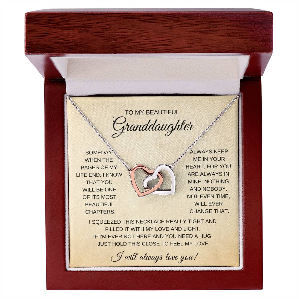 To My Granddaughter | Interlocking Heart Necklace