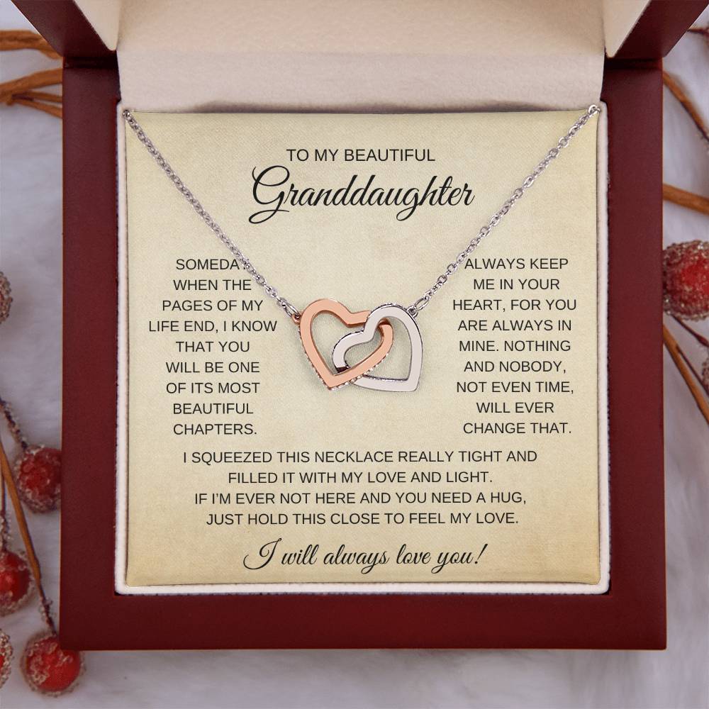 To My Granddaughter | Interlocking Heart Necklace