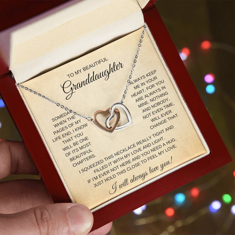 To My Granddaughter | Interlocking Heart Necklace