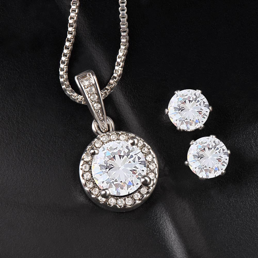 To My Beautiful Granddaughter | Always Be Brave And Be Strong | Eternal Hope Necklace & Earring Set