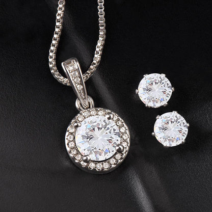 To My Beautiful Granddaughter | Always Be Brave And Be Strong | Eternal Hope Necklace & Earring Set