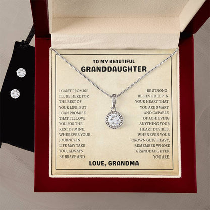 To My Beautiful Granddaughter | Always Be Brave And Be Strong | Eternal Hope Necklace & Earring Set