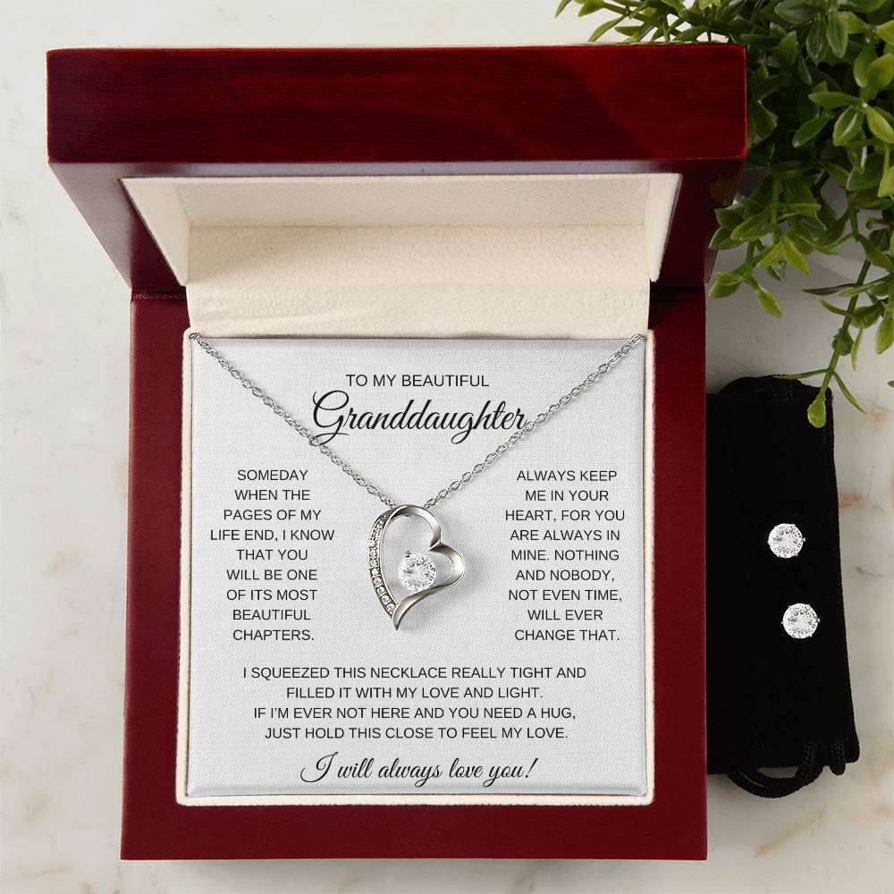 To My Granddaughter | Forever Love Necklace & Earring Set