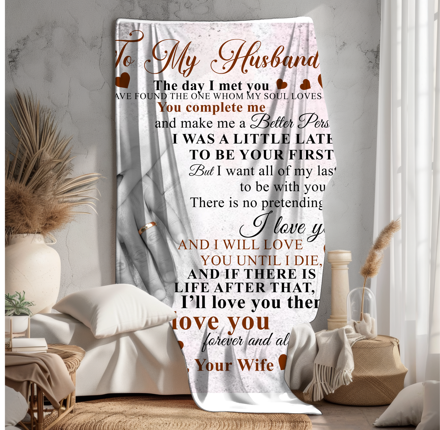 To My Husband | Velveteen Plush Blanket