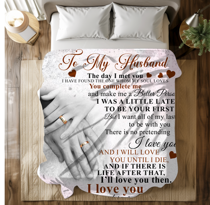 To My Husband | Velveteen Plush Blanket